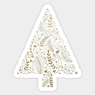 Gold Embossed Winter Tree Sticker